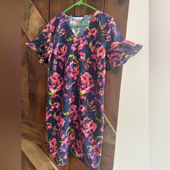 Foil Dresses & Skirts - Floral Mini Dress in Pink and Blue